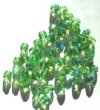 50 6mm Faceted Green AB Firepolish Beads